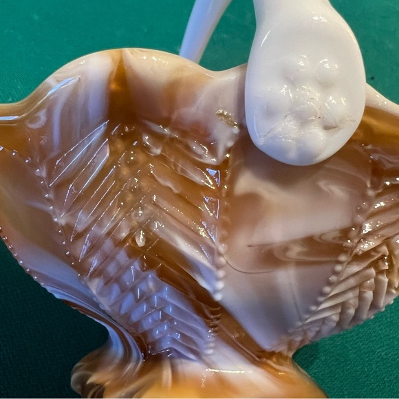 Vintage Swirl Marble Glass Candy, Trinket, compote Dish by Imperial Glass - Picture 8 of 11